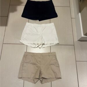 Women's Classic Ann Taylor 4P Shorts Set - Navy, White, Khaki Tan